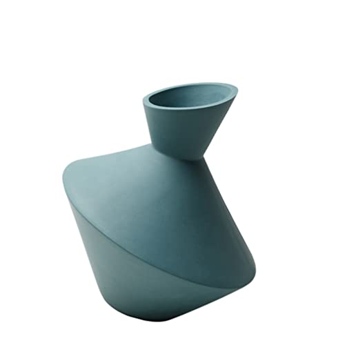 BESPORTBLE Moderne Keramische Vase Minimalismus Geometrie Vase Rustikale Bauernhaus Tabelle Vase Dekoratives Porzellan Floral Vase Center Piece Accent für Wohnzimmer Home Office Grün von BESPORTBLE