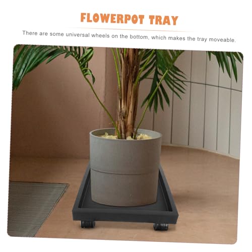 BESPORTBLE Movable Eckiger Pflanzenroller mit Rädern Tragbarer Blumenkübel Untersetzer Robuster Garten Pflanztopf Unterteller für Innen und Außen Schutz für Boden und Tisch Praktischer von BESPORTBLE