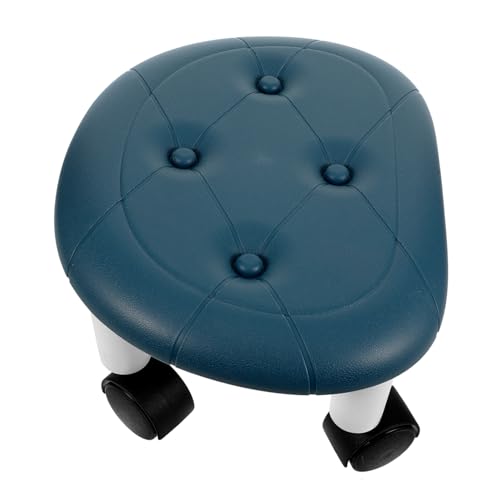 BESPORTBLE Niedriger Rollhocker mit Rädern Drehbarer Fußhocker für Kinder Ergonomischer Hocker PU Rutschfester Hocker für Büro und Spa für Pediküre und Schuhwechsel von BESPORTBLE