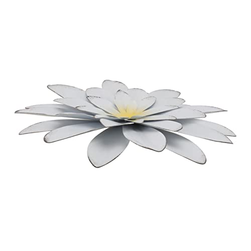 BESPORTBLE Ornament 1stk Schmiedeeiserne Kunstblume Eisen Blumen Deko Metall Wandobjekt Metall Gartendeko Blumen Wandschumuck Wandobjekt Pflanzen Wandskulptur Ornamente 3d Drinnen Weiß von BESPORTBLE