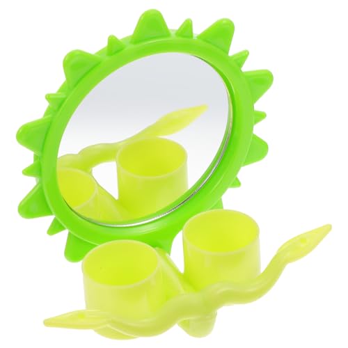 BESPORTBLE Papageienspielzeug Spiegel Futterbehälter Kunststoff Hängend Intelligenzspielzeug für Sittiche Wellensittiche Kleine Vögel Käfigzubehör Praktisch Leicht zu Reinigen von BESPORTBLE