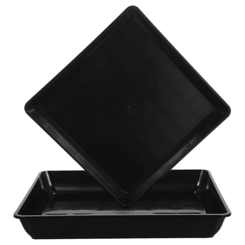 BESPORTBLE Quadratischer Pflanzen-Untersetzer: 2 Stück Kunststoff-Blumentopf-Untersetzer, 40 cm, schwarze Pflanzen-Wassertropfschale BESPORTBLE Quadratischer Pflanzen-Untersetzer: 2 Stück Kunststoff-Blumentopf-Untersetzer, 40 cm, schwarze Pflanzen-Wassertropfschale von BESPORTBLE