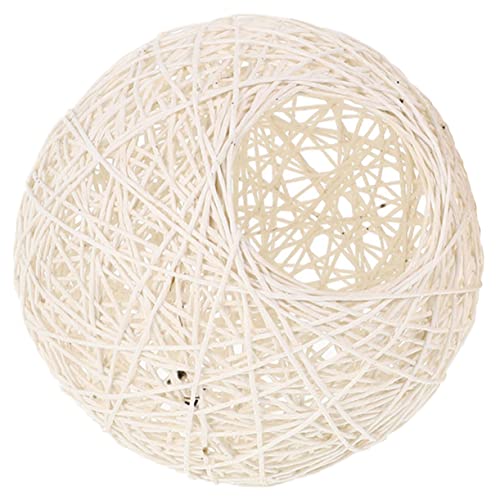 BESPORTBLE Rattan Kugel Lampenschirm Für Hängelampe Und Tischlampe – Gewebter Korb Lampenschirm in Vintage Weiß - Ideal Für Schlafzimmer Deko Und Als Ersatzschirm Für Kronleuchter von BESPORTBLE