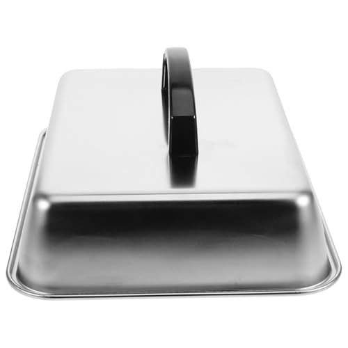 BESPORTBLE Rechteckige Grillglocke aus Edelstahl Fettabdeckhaube zum Schmelzen von Käse Vielseitig für Outdoor Cooking Tools Schützt vor Fettspritzern bei Steak und BBQ Leicht zu Reinigen von BESPORTBLE