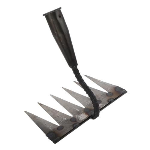 BESPORTBLE Robuster Gartenrechen aus Dickem Karbonstahl für Schnelles Bodenlockern und Unkrautentfernung Leichter Metallrechen Vielseitig für Gartenarbeit und Rasenpflege Langlebiges von BESPORTBLE