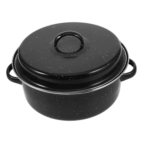 BESPORTBLE Röstenpfanne Emaille Grilltopf Mit Deckel Für Süßkartoffeln Und Gemüse 24cm Kochtopf Für BBQ Und Haushalt Praktischer Bräter Für Täglichen Gebrauch Gleichmäßige von BESPORTBLE