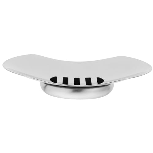 BESPORTBLE Seifenschale Edelstahl 304 Mit Ablaufrinnen, Doppelschichtiger Seifenhalter Für Bad Und Dusche, Geruchlos Und Ungiftig, 12 X 12 cm von BESPORTBLE