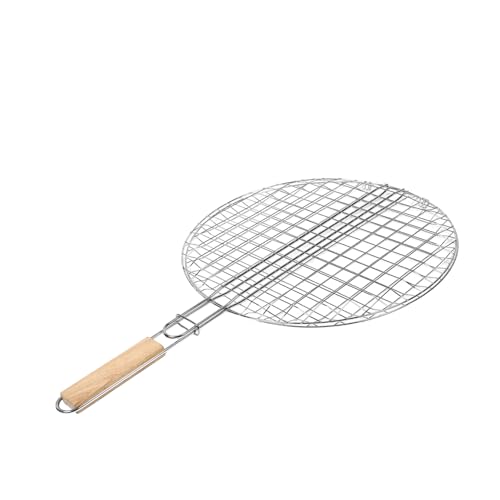 BESPORTBLE Runder Bbq Grillrost aus Edelstahl mit Ergonomischem Holzgriff Tragbares Grillgitter für Holzkohlegrill Langlebiger Drahtgrillkorb für Outdoor Camping Grillen und Picknick BESPORTBLE Runder Bbq Grillrost aus Edelstahl mit Ergonomischem Holzgriff Tragbares Grillgitter für Holzkohlegrill Langlebiger Drahtgrillkorb für Outdoor Camping Grillen und Picknick von BESPORTBLE