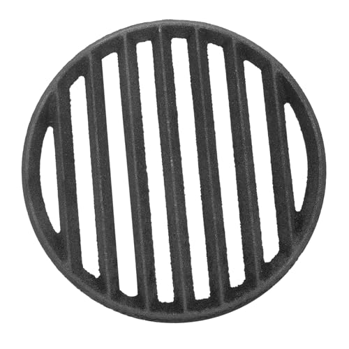 BESPORTBLE Runder Gusseiserner Grillrost Verdicktes Grillrost für Feuerstelle Kohlerost mit Ascherostfunktion Vielseitig für Camping Picknick und Gartenbarbecue Geeignet von BESPORTBLE