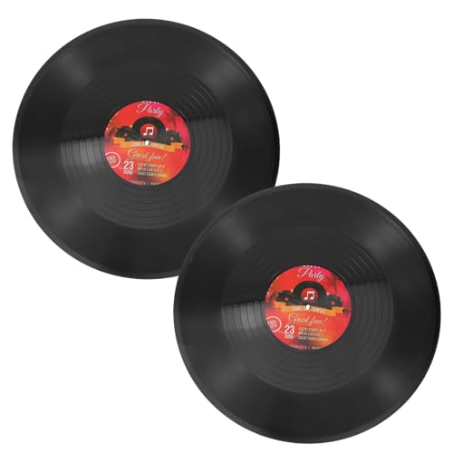 BESPORTBLE Schallplatten Wanddeko Record Wall Decor 2 Stücke Schallplatten Deko Wand Vintage Wandschmuck Retro Wandskulptur für Hause Bar Café Shop Kunst Handwerk Wand Dekoration 12 Zoll von BESPORTBLE