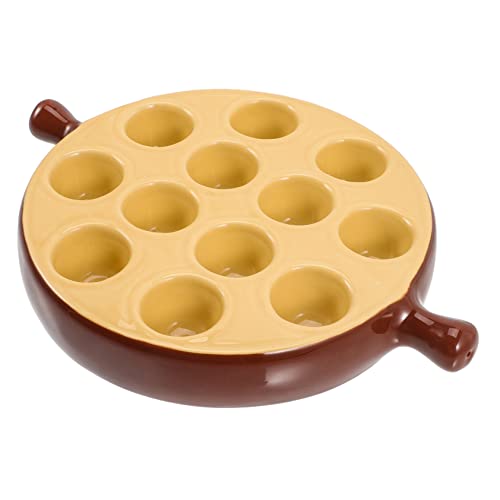 BESPORTBLE Schneckenplatte Schnecken Französisches Gericht Gebackener Schneckenteller Schneckenschale Porzellan Teufelsei-teller Gedämpftes Eiertablett Keramik Takoyaki-maschine Meeresfrüchte von BESPORTBLE