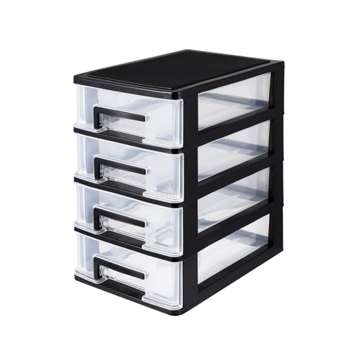 BESPORTBLE Schubladenbox Vierschichtiger Schrank Schublade Schrank Tragbare Multifunktionale Staubdichte Lagerregal Organizer M?bel Schubladenbox A4 von BESPORTBLE