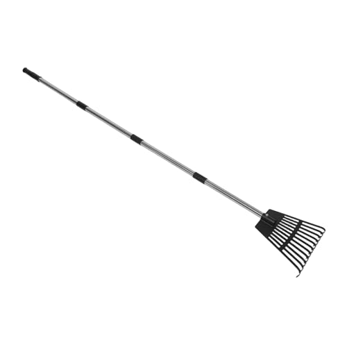 BESPORTBLE Schwerer Metall-gartenrechen mit Zinken Breiter Kopf Verstellbar Robuster Laubrechen für Landwirtschaft Nivellierung Mulchen und Reinigung von Pferde Hühnerställen von BESPORTBLE