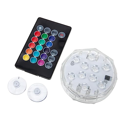 BESPORTBLE Schwimmbadbeleuchtung Led-tauchlampe Unterwasser-led-licht Geführtes Tauchlicht Wasserdichte Led-leuchten Unterwasserlicht Fernbedienung Aquariumbeleuchtung Weiß Plastik von BESPORTBLE