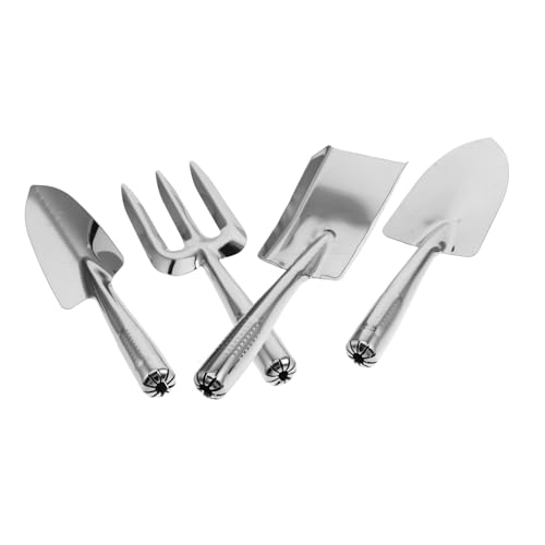 BESPORTBLE Set 4 Teiliges Gartenwerkzeug Set Gartenschere Pflanzkelle Grubber Schere Holzbearbeitungsschaufeln Rechen Gartenschere Gärtner Grubber Pflanzkelle Grabenfräse Silber von BESPORTBLE