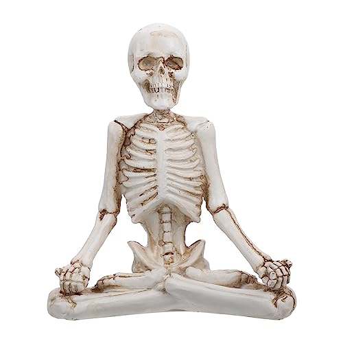 BESPORTBLE Skelett Statue Yoga Skelett Figuren Halloween Skelett Harz Schädel Skulptur Halloween Figuren Tisch Sammelbar für Home Party Tischplatte Dekor von BESPORTBLE