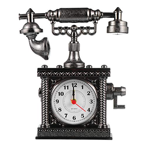 BESPORTBLE Standuhr Retro- Figuren Bettwecker Schreibtisch Wecker Uhr Nach Hause Ornament Wecker Mini Desktop Uhr Zuf?llige Schreibtischuhr Uhr Antikes Festnetz Altes Telefonspielzeug Tischuhr Vintage von BESPORTBLE