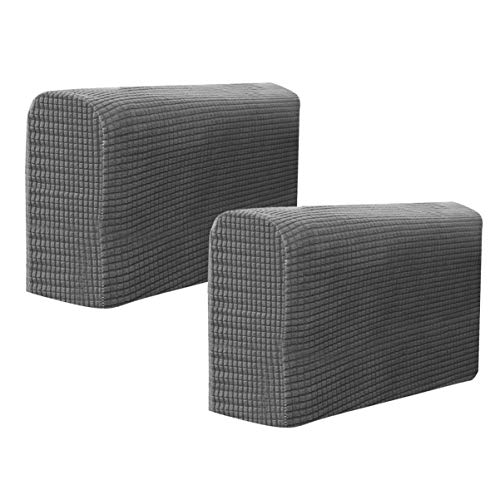 BESPORTBLE Chair Arm Protectors Sofa Armrest Cover Stretch Armchair Slipcover Protector Elastic Home Office Recliner Couch Loveseat Protective Cloth 2pcs (Dark Grey) von BESPORTBLE