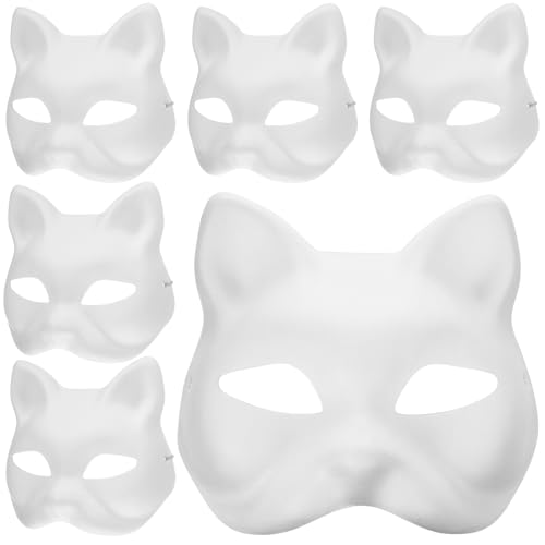 BESPORTBLE Therian Mask 8Pcs Katze Fuchs Gesicht ? Papier Blank für DIY Cat Mask Therian von BESPORTBLE