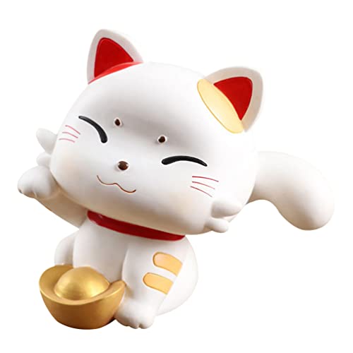 BESPORTBLE Lucky Cat Sparschwein Trinkgeldkasse Sparschwein Aus Keramik Auto-dekor Feng-Shui-dekor Dekoration Desktop-dekor Wohnkultur Reichtum-Statue Vinyl Ornamente Weiß Karikatur Kind von BESPORTBLE