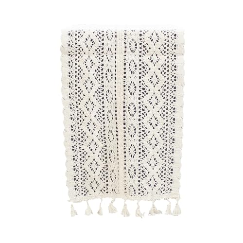 BESPORTBLE Tischfahne Aus Spitze 140 X 24 cm Tischläufer Aus York-Spitze Blumenmuster Langlebige Tischdecke von BESPORTBLE