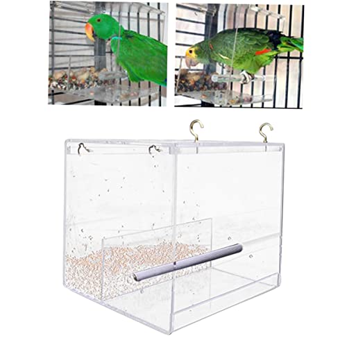 BESPORTBLE Transparentes Wildvogel Futterhaus aus Extra Dickem mit Tiefem Futtertablett Abnehmbarem Trenner und Abflusslöchern Wetterfest für Gartenfenster und Vogelbeobachtung von BESPORTBLE