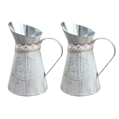 BESPORTBLE Vintage Gießkannen Shabby Chic Eisen Blumen Krug Pitcher Blumenvase für Inneneinrichtung von BESPORTBLE