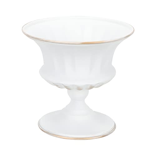 BESPORTBLE Vintage Blumentopf Für Garten Und Balkon Stilvolle Deko-vase Für Innenpflanzen Weißgoldene Metallblumenpot Für Kreative Pflanzgefäße Und Garten-Dekoration von BESPORTBLE