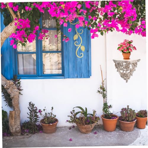 BESPORTBLE Vintage Wandregal Blumenhalter Gold Dekoratives Wandmontiertes Regal mit Filigraner Hohlschnitzerei Stilvolle Wandkunst Dekoration für Küche Bad Wohnzimmer Elegantes und von BESPORTBLE