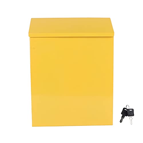 BESPORTBLE Wand Halterung Mailbox Post Box Eisen Briefkasten Vorschlag Box Kommentar Box Wahlurne mit Schlüssel für Home Outdoor Decor Gelb von BESPORTBLE