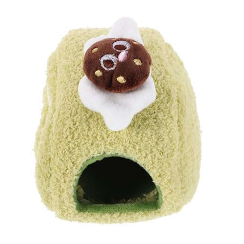 BESPORTBLE Warmes Hamsterhaus mit Süßem Roll Design Abnehmbar und Leicht zu Reinigen Multifunktionales Kuschelnest für Kleine Haustiere als Versteck und Spielbereich Grün von BESPORTBLE