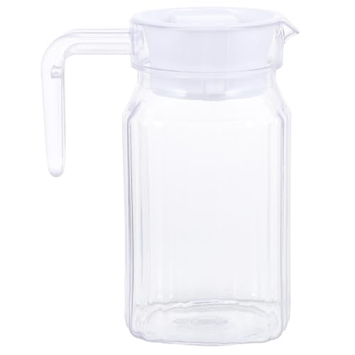 BESPORTBLE Wasserkrug 600ML Mit Deckel - Transparente Kunststoff Karaffe Mit Streifen - Ideal FüR Kalte Und HeißE GeträNke Wie Wasser, Saft, Tee, Kaffee von BESPORTBLE