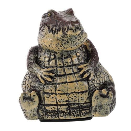BESPORTBLE Wetterfeste Alligator Schlüsselbox aus Harz Realistischer Versteckter Schlüsselhalter für Garten Diskrete Aufbewahrung Robust bei Nässe und Sonne für Außenbereiche und von BESPORTBLE