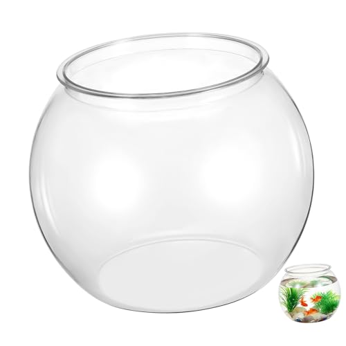 BESPORTBLE Wiederverwendbare Transparente Fischschüssel für Schreibtisch Bruchsicherer Bürofischtank Rundes Aquarium aus Kunststoff zur Dekoration für Zuhause Büro und Garten von BESPORTBLE