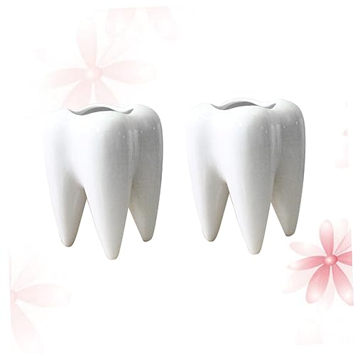 BESPORTBLE Zahntöpfe 2er-Set Keramik-blumentopf Schreibtisch-blumenständer Dekoration BESPORTBLE Zahntöpfe 2er-Set Keramik-blumentopf Schreibtisch-blumenständer Dekoration von BESPORTBLE