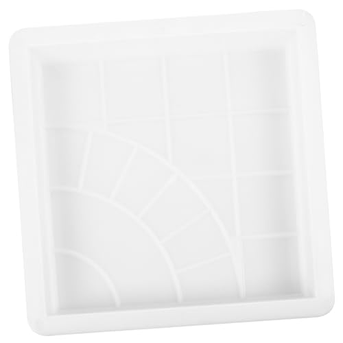 BESPORTBLE Ziegelform Terrassenfliesen Terrasse aus Betonform konkreter Zement Betonfertiger Gehweg Kunststoffform Betonplattenform Gartenbetonzement Bodenfliese aus Zement Polypropylen Weiß von BESPORTBLE