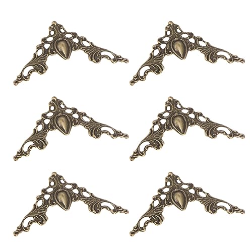 BESPORTBLE Zierrosetten Vintage Bucheckenschutz Metall Dreieckig Geschnitzter Bucheckenschutz Für Buchalben Möbel 24-Teilig Metall Ornamente Schmuck von BESPORTBLE