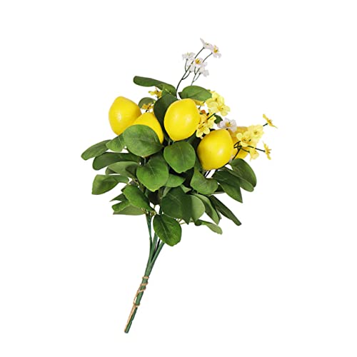 BESPORTBLE Künstlicher Zitronenblütenstrauß Für Hochzeits Und Festtagsdekoration Simuliertes Blumenarrangement Mit Leuchtenden Zitronen Und Eleganten Blüten Für Zuhause von BESPORTBLE