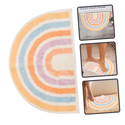 BESPORTBLE rutschfeste Waschbare Regenbogen Türmatte aus Atmungsaktivem Polyester Wasserabsorbierend als Eingangsmatte und Badteppich Langlebiger Praktischer Bodenläufer von BESPORTBLE