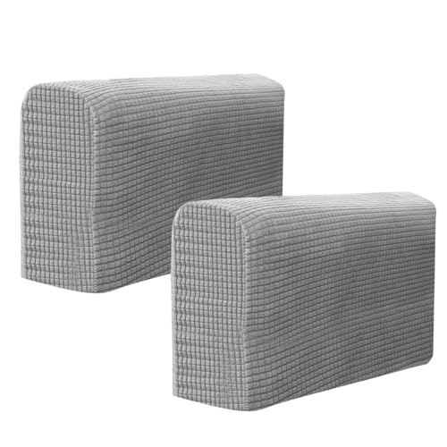 BESPORTBLE Chair Arm Protectors Sofa Armrest Cover Stretch Armchair Slipcover Protector Elastic Home Office Recliner Couch Loveseat Protective Cloth 2pcs (Light Grey) von BESPORTBLE