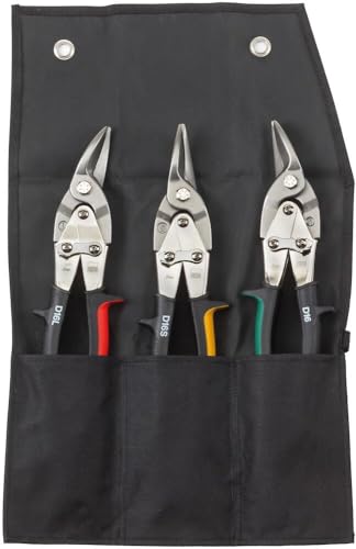 BESSEY Figuren-Scheren Set, 1 x D16, 1 x D16L und 1 x D16S in Rolltasche, für kurze gerade und Figurenschnitte, Gewicht 1,23 Kg, Schwarz, Silber von BESSEY