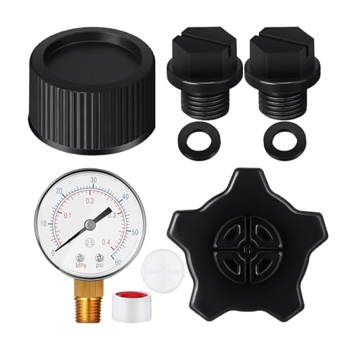 BESSTUUP Pool Manometer und Sandfilter Ablassstopfen Set - PVC Pool Zubehör mit Pumpenabdeckung BESSTUUP Pool Manometer und Sandfilter Ablassstopfen Set - PVC Pool Zubehör mit Pumpenabdeckung von BESSTUUP
