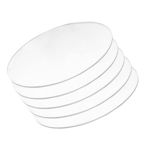 5 Stück klare runde Acrylplatten, Dicke 6 mm, Kunststoffscheibendurchmesser 70–100 mm for Produktpräsentation, Malerei und Heimwerkerprojekte, Durchmesser 100 mm(Diameter 80mm) von BESSX