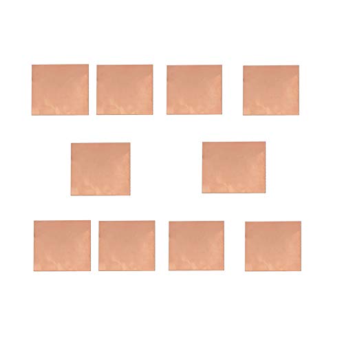 99,9% reines Kupferblech, Material zur Kühlung von Kupferblechen for Computergrafik-CPU, 10 Stück, 0,5 mm x 15 x 15 mm(0.1 mmx 15 x 15mm) von BESSX