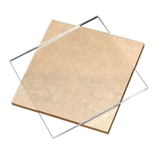 Acrylplatten Plexiglas Kunststoffplatte Acrylplatte, 4 mm dickes Acryl, klare Acrylplatte, Acrylplatte for Heimwerker, Basteln, Schutzfolie, Glasersatz(4x400x400mm) von BESSX