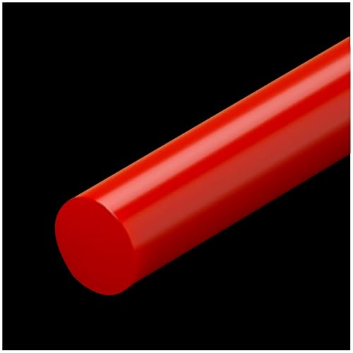 Hochfester PU-Vollstab aus Polyurethan, schneidbare Stangenware for Werkstatt- und Ingenieuranwendungen, Rot(22mm*50cm) von BESSX