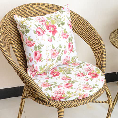 Stuhlpolster, runde Stuhlsitzkissen for Stühle, elastische Schwammfüllung, Stuhlpolster for Esszimmerstühle, Sitzkissen mit Kissen-Reißverschluss, leicht zu reinigen (Color : Pink Print, Size : 43x4 von BESSX