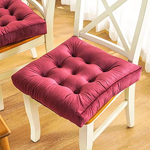 Stuhlpolster, verdicktes Sitzkissen, getuftetes Stuhlkissen for Esszimmerstühle, Garten-Futon-Sitzkissen, Stuhl-Sitzpolster (Color : Red, Size : 40x40cm(15.7x15.7)) von BESSX