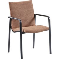 Best Freizeitmöbel - Alu Dining-Sessel Positano Polstersessel Outdoorstoff Gartensessel versch. Farben anthrazit/terracotta von BEST FREIZEITMÖBEL