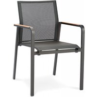 Best Freizeitmöbel - Stapelsessel Paros anthrazit/Teak ca. 56 x 64 x 85 cm von BEST FREIZEITMÖBEL
